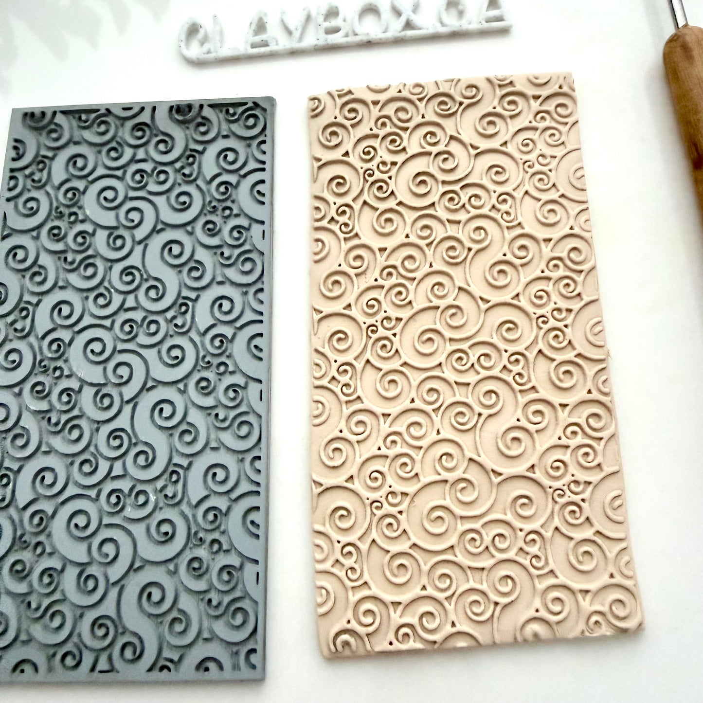 Curls Texture Mat for Polymer Clay - 2x4” Rubber Embossing Sheet