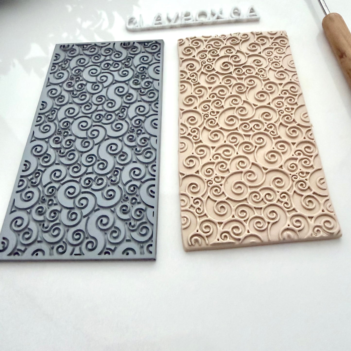 Curls Texture Mat for Polymer Clay - 2x4” Rubber Embossing Sheet