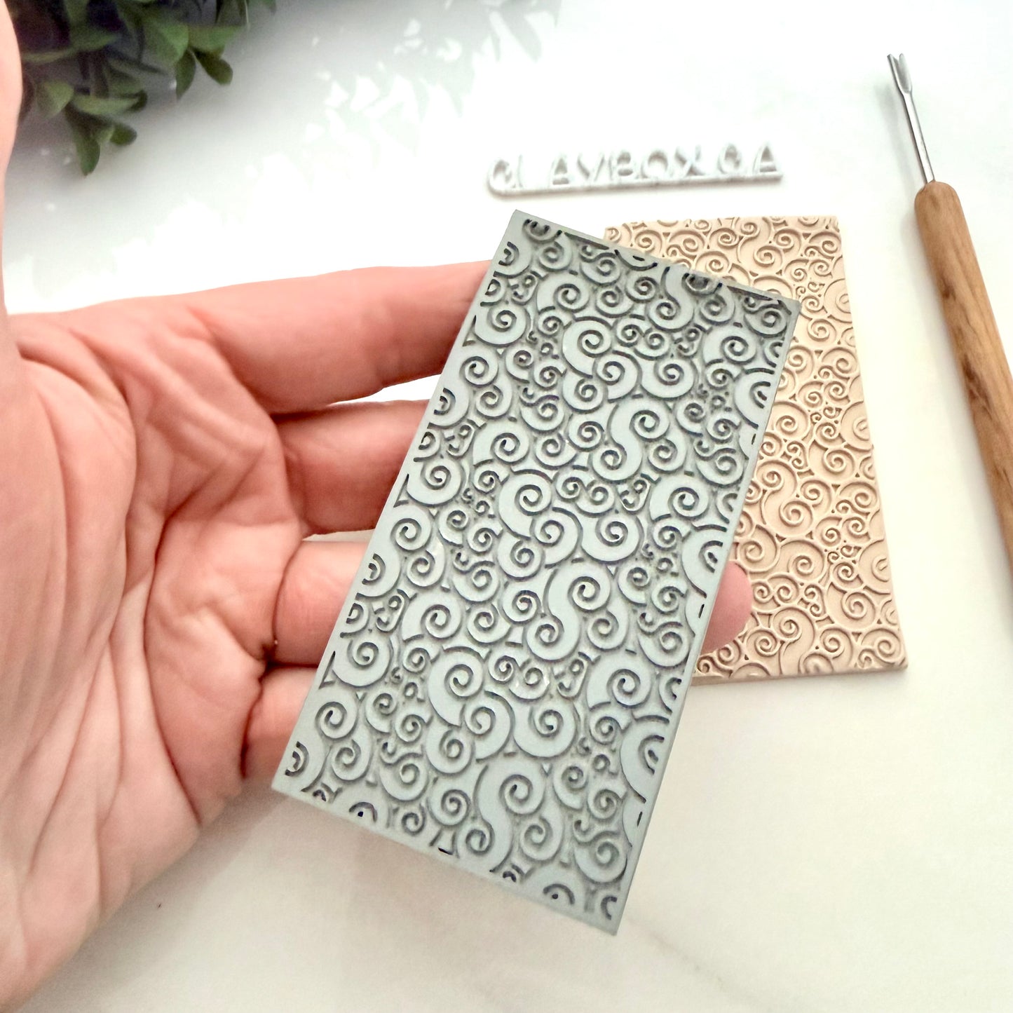 Curls Texture Mat for Polymer Clay - 2x4” Rubber Embossing Sheet