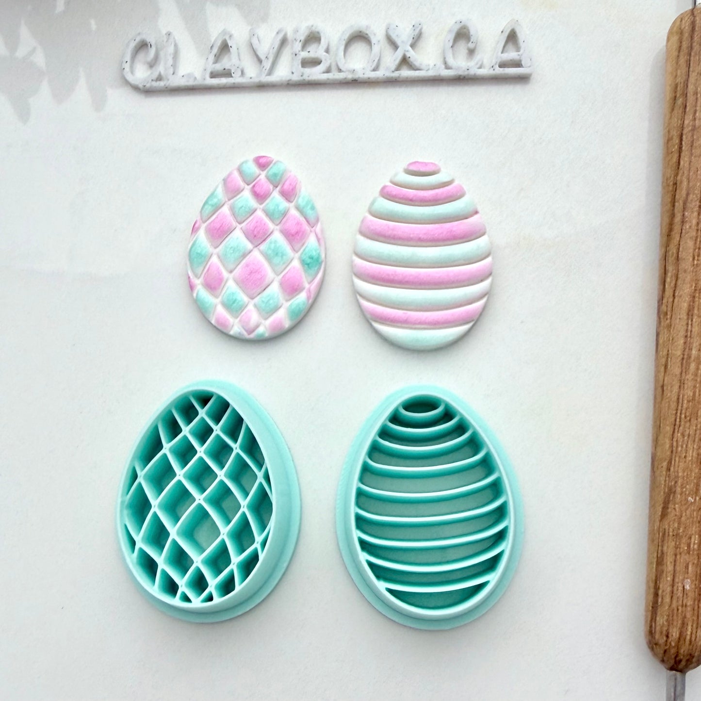 Easter Egg Clay Cutter Set – Polymer Clay Cutters with Swirly & Textured Designs – Perfect for Spring & Easter Crafts