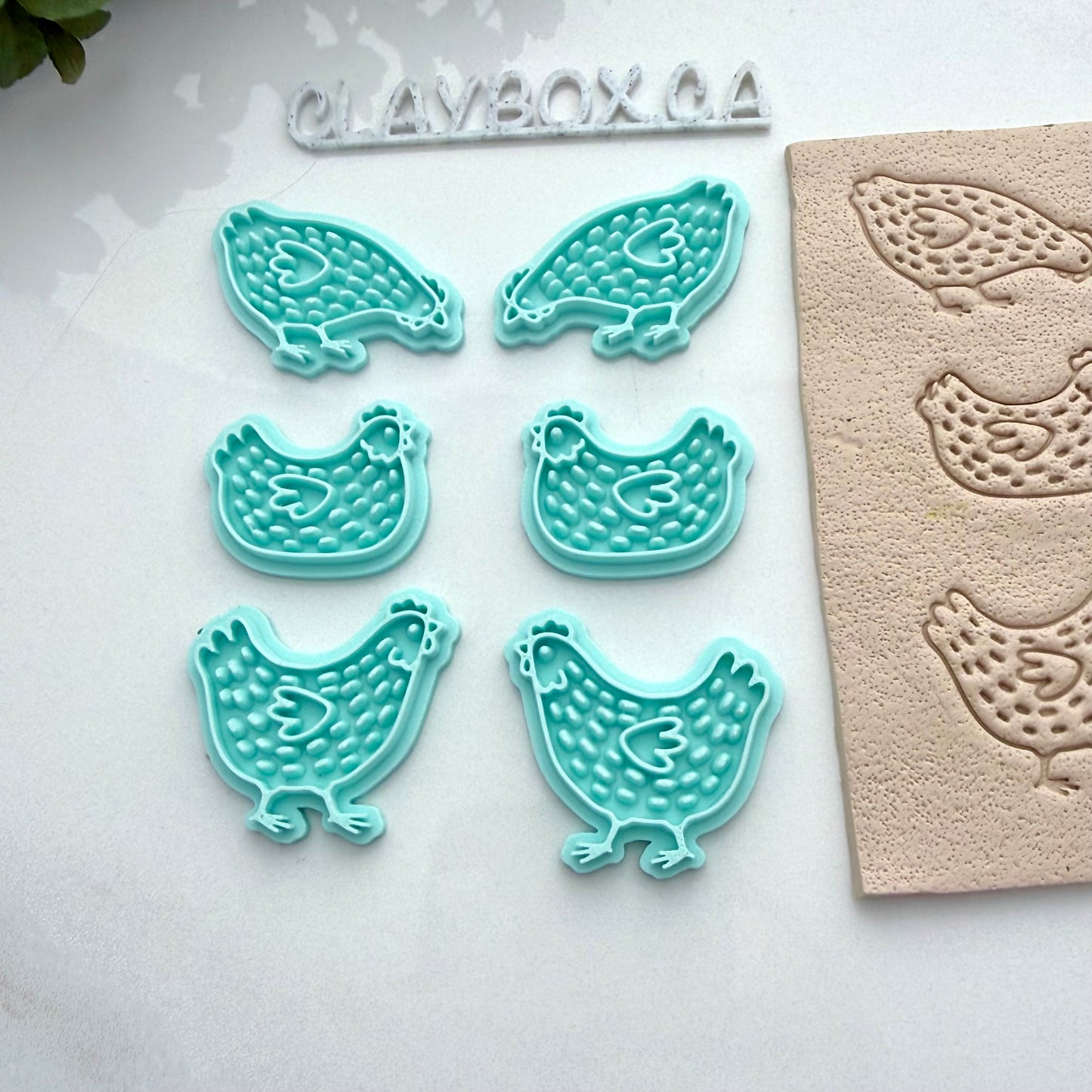 Spotted Chicken Clay Stamp Set – Folk Art Chicken Stamps for Clay