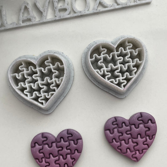 Puzzle heart cutter pair