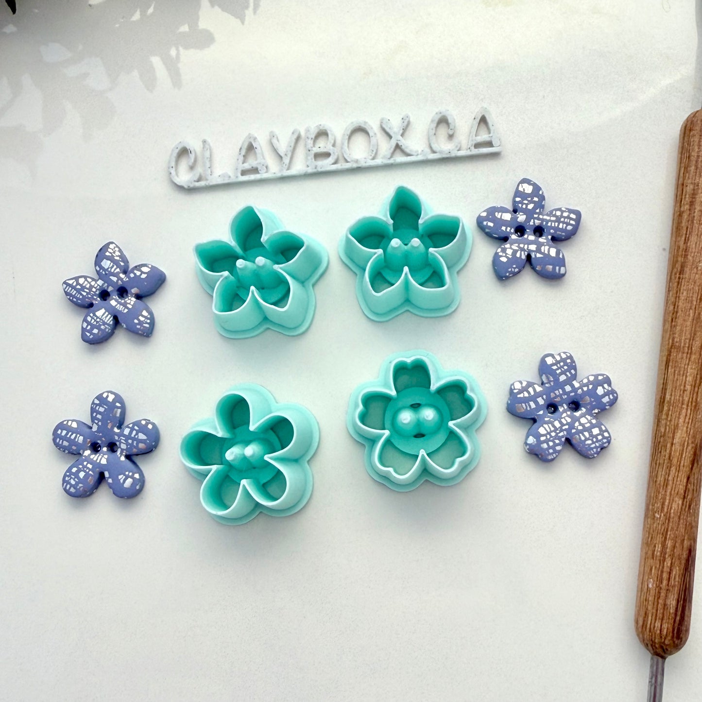 Flower Polymer Clay Cutter Set For Making Buttons