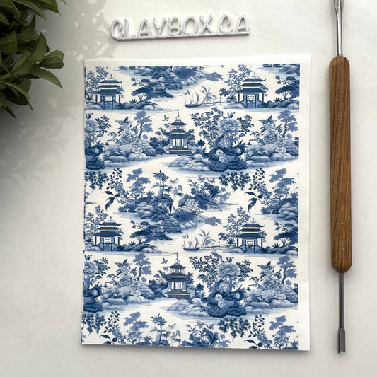 Chinoiserie image transfer - for use with polymer clay