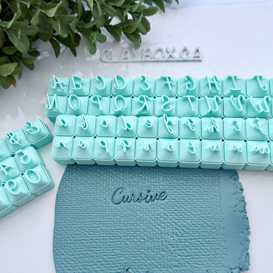 Elegant Script Alphabet Stamp Set for Pottery | Large Cursive Letter Stamps 1–2cm | Clay Letter Stamps | Ceramic & Polymer Clay Tools