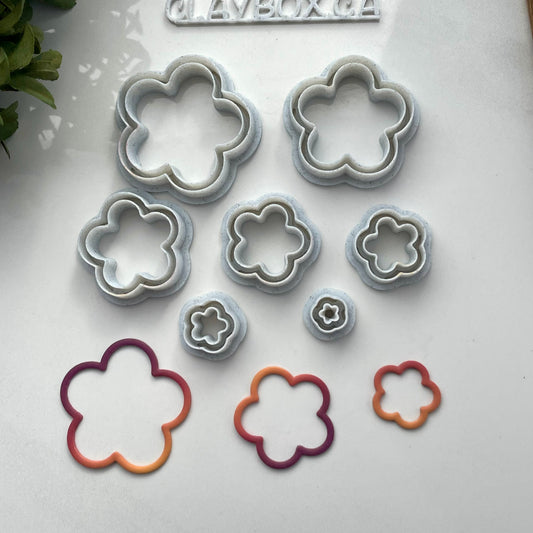 Skinny flowers donut set - made for use with polymer clay