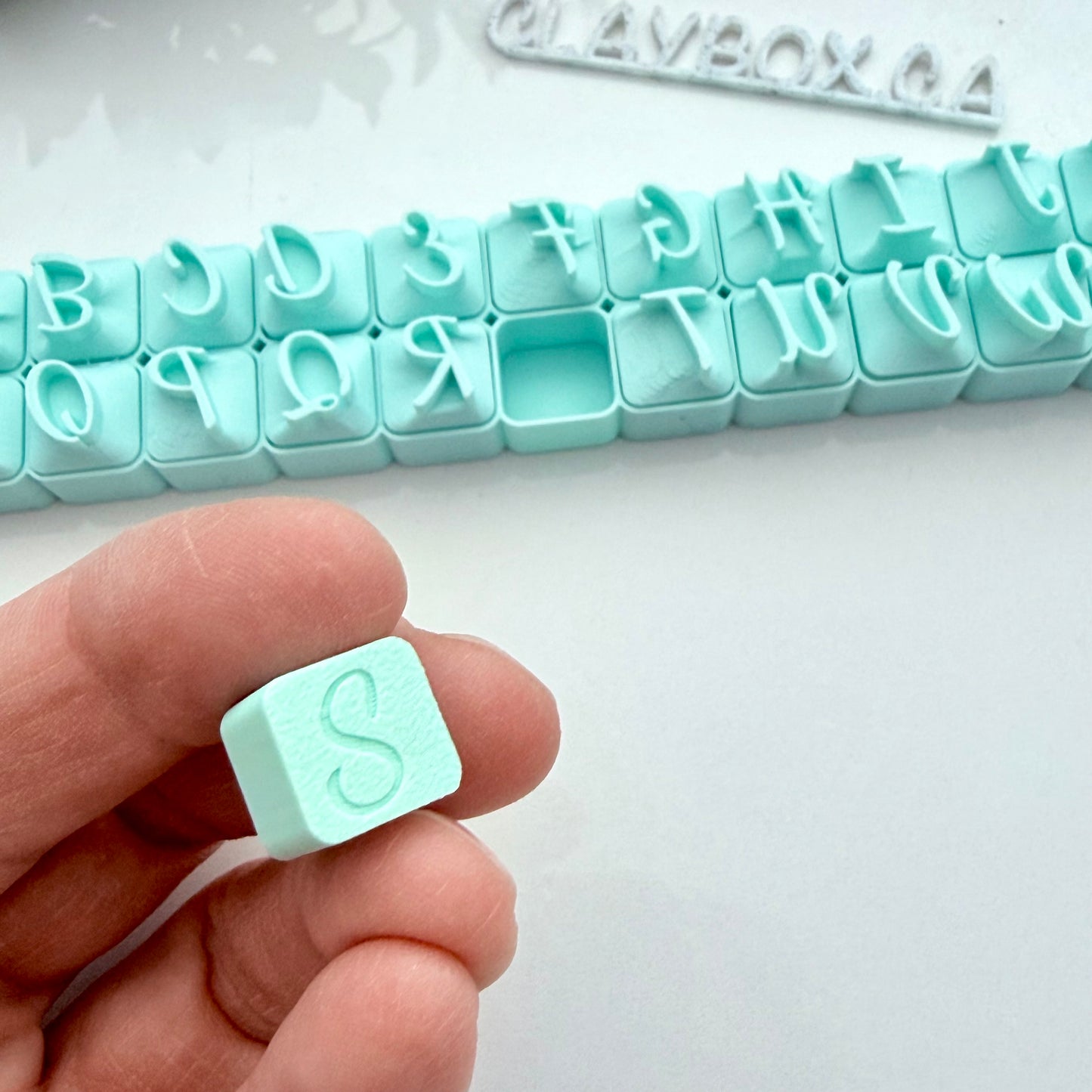 Elegant Script Alphabet Stamp Set for Pottery | Large Cursive Letter Stamps 1–2cm | Clay Letter Stamps | Ceramic & Polymer Clay Tools