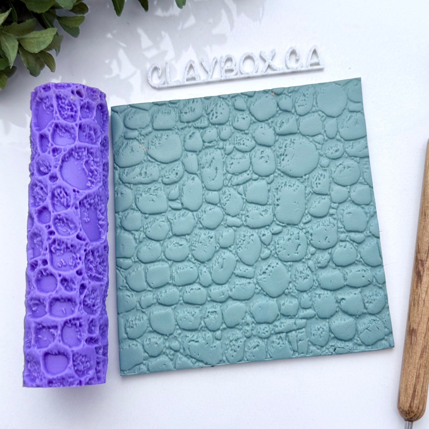 Cobblestone Texture Roller for Clay | Deep Texture Roller 10cm | Polymer Clay & Pottery Tool | Stone Texture Roller