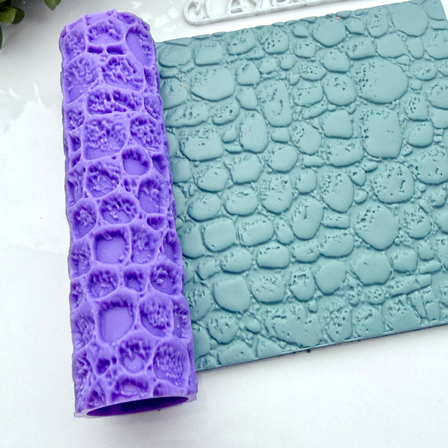 Cobblestone Texture Roller for Clay | Deep Texture Roller 10cm | Polymer Clay & Pottery Tool | Stone Texture Roller