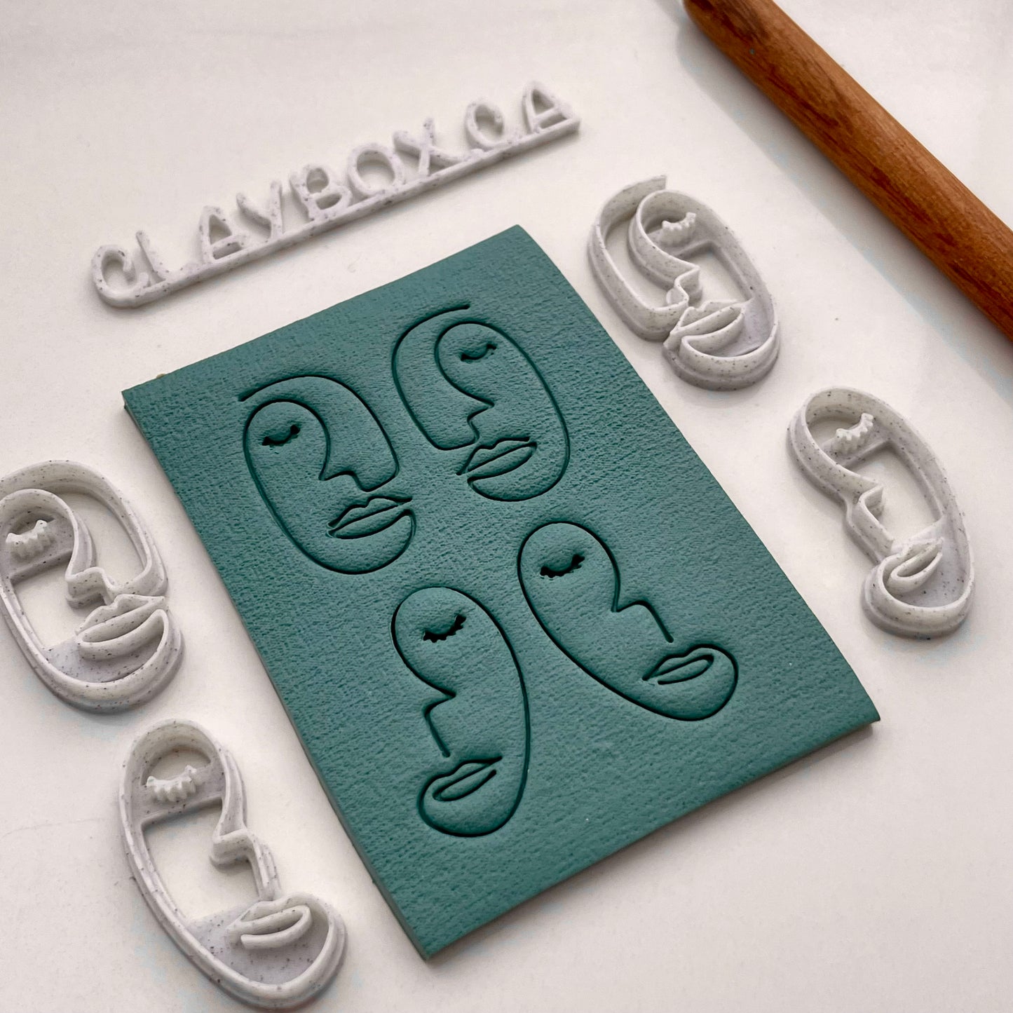 Abstract faces stamp set