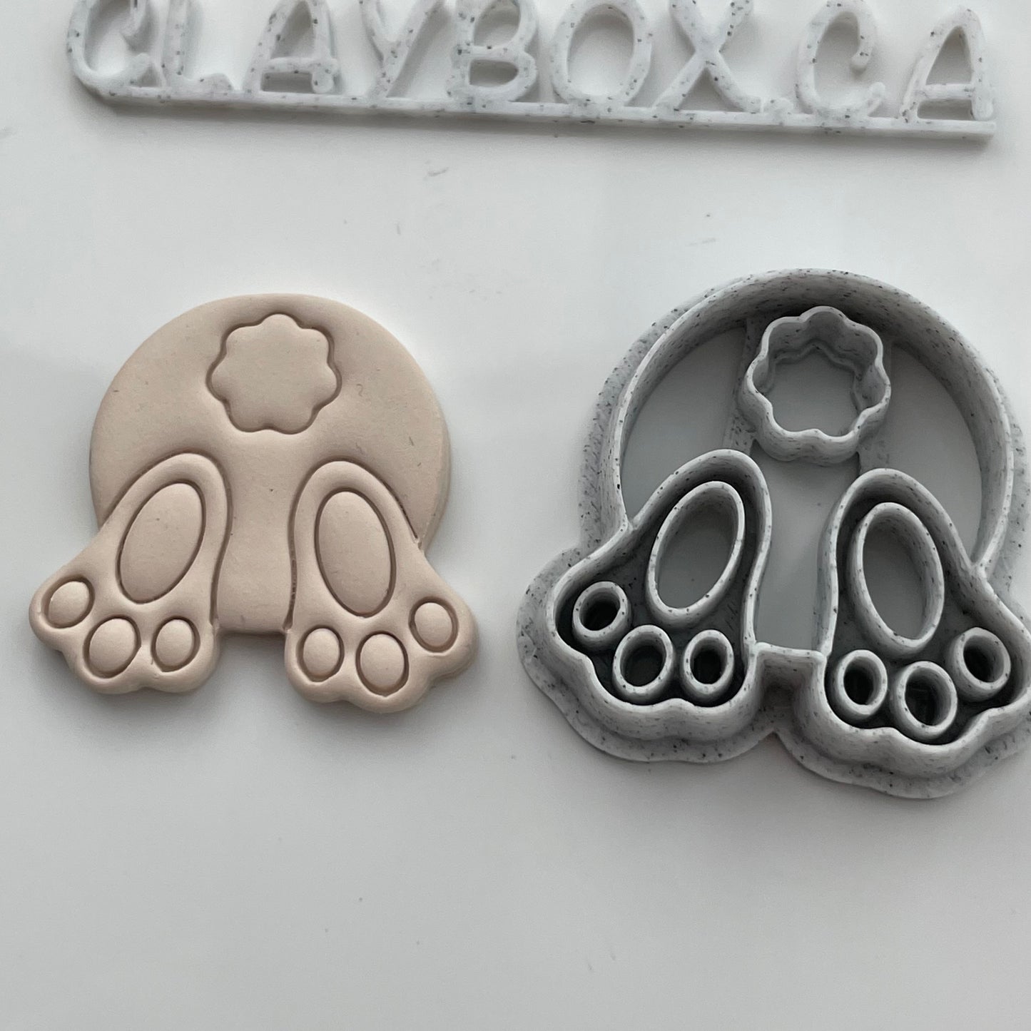 Cottontail Bunny Rabbit Polymer Clay Cutter - Stamp and Cutter Combo