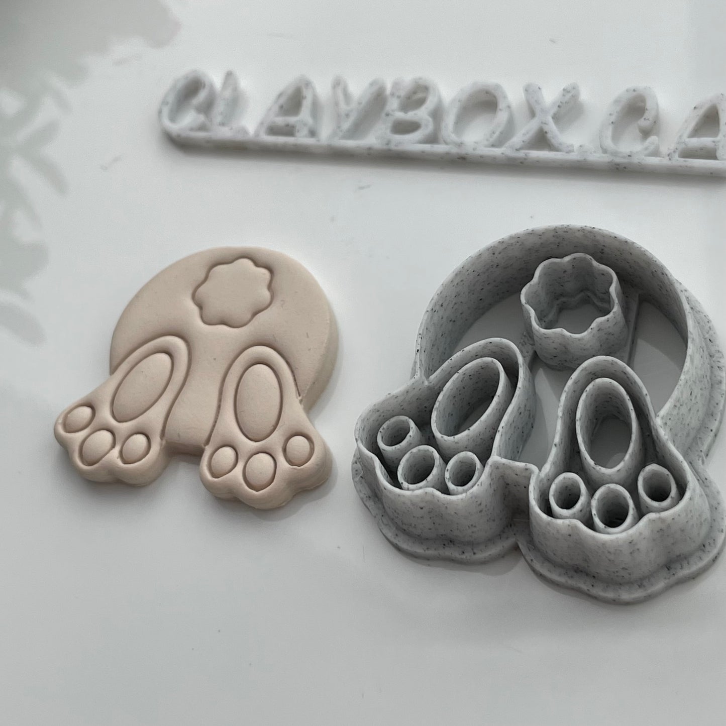 Cottontail Bunny Rabbit Polymer Clay Cutter - Stamp and Cutter Combo