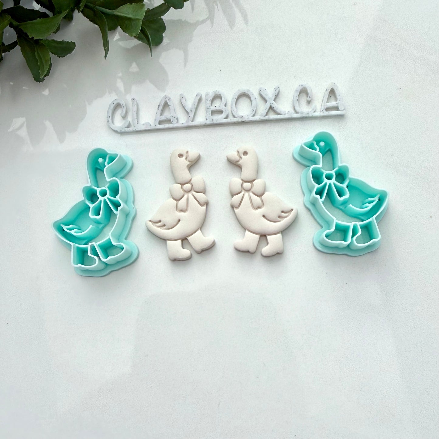 Cute Goose Clay Cutter – Goose with Bow and Rain Boots – Farmhouse Polymer Clay Cutter