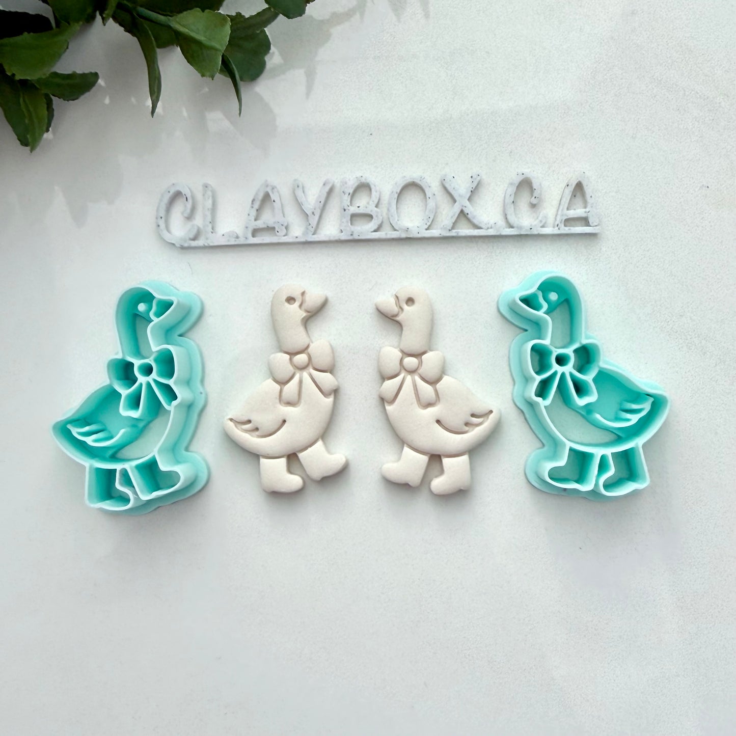 Cute Goose Clay Cutter – Goose with Bow and Rain Boots – Farmhouse Polymer Clay Cutter
