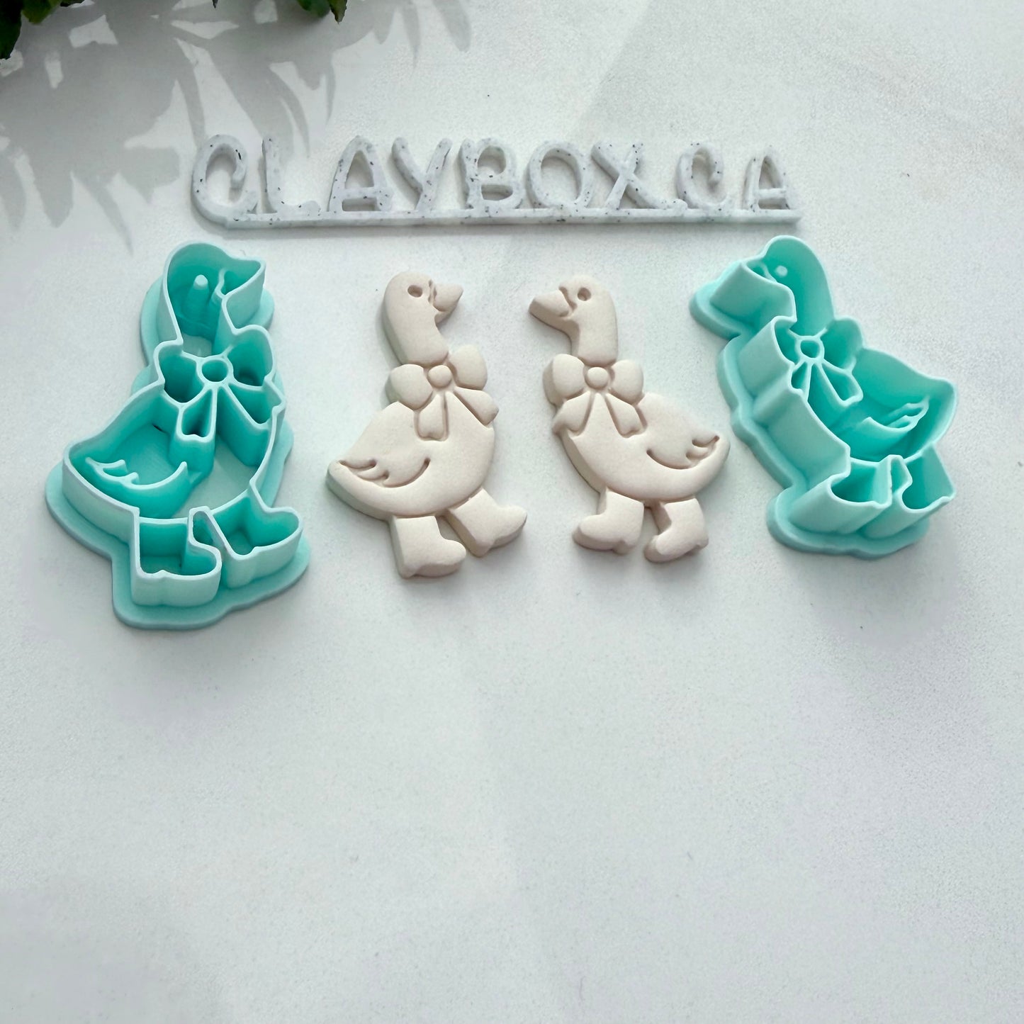 Cute Goose Clay Cutter – Goose with Bow and Rain Boots – Farmhouse Polymer Clay Cutter