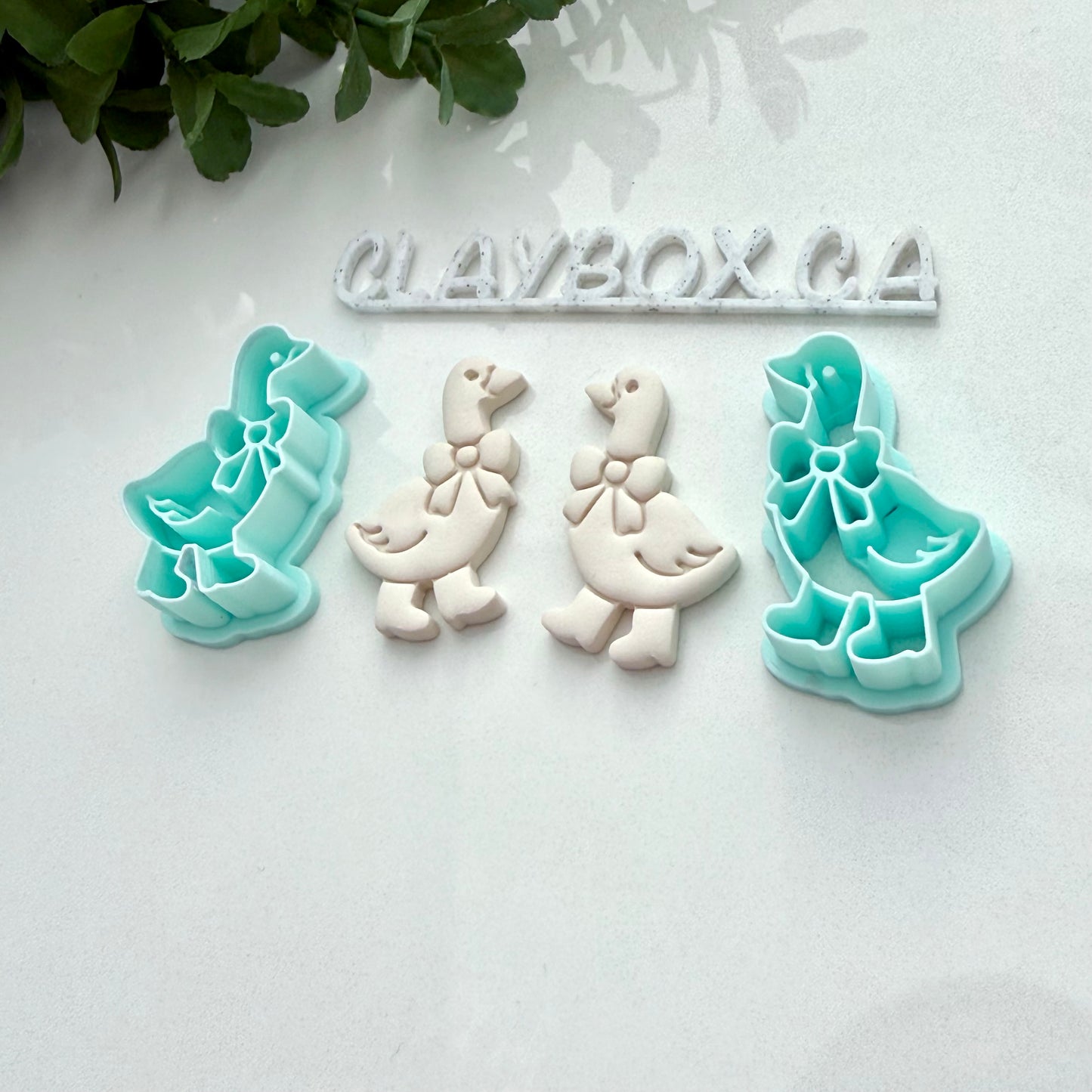 Cute Goose Clay Cutter – Goose with Bow and Rain Boots – Farmhouse Polymer Clay Cutter