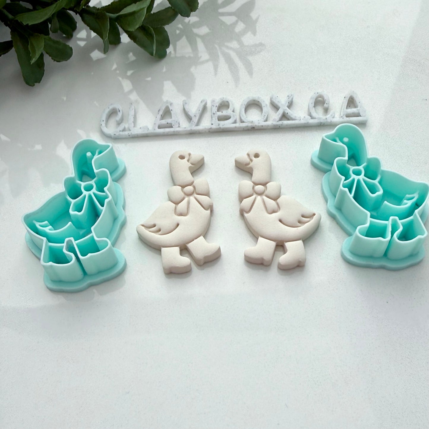 Cute Goose Clay Cutter – Goose with Bow and Rain Boots – Farmhouse Polymer Clay Cutter