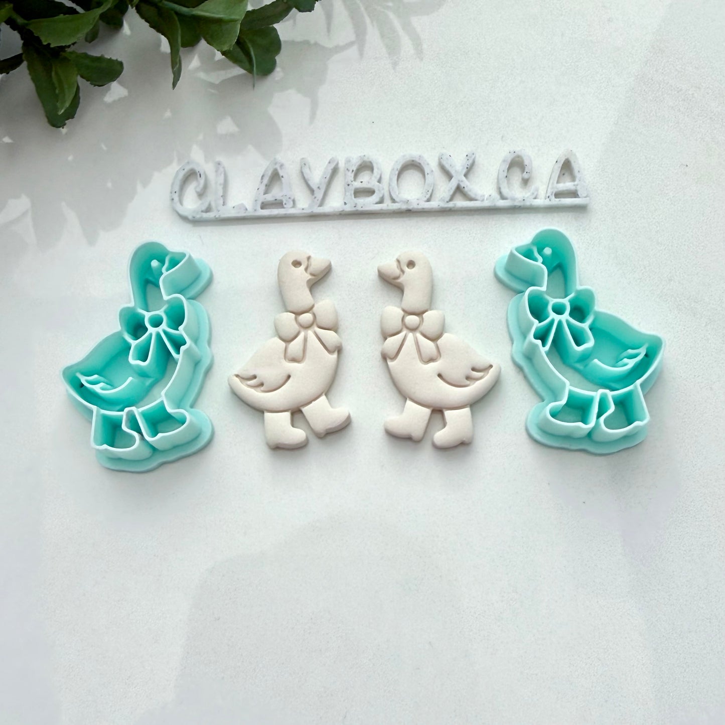Cute Goose Clay Cutter – Goose with Bow and Rain Boots – Farmhouse Polymer Clay Cutter