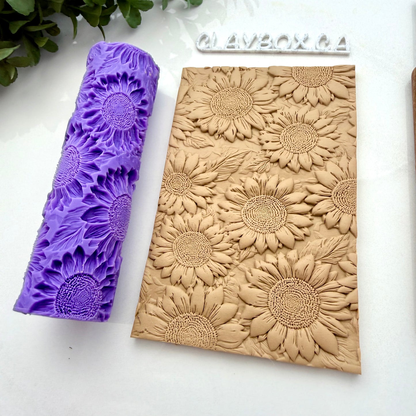 Sunflower Texture Roller – Extra Deep Floral Polymer Clay Texture Roller – Sunflower Clay Pattern Tool – Botanical Clay Texture