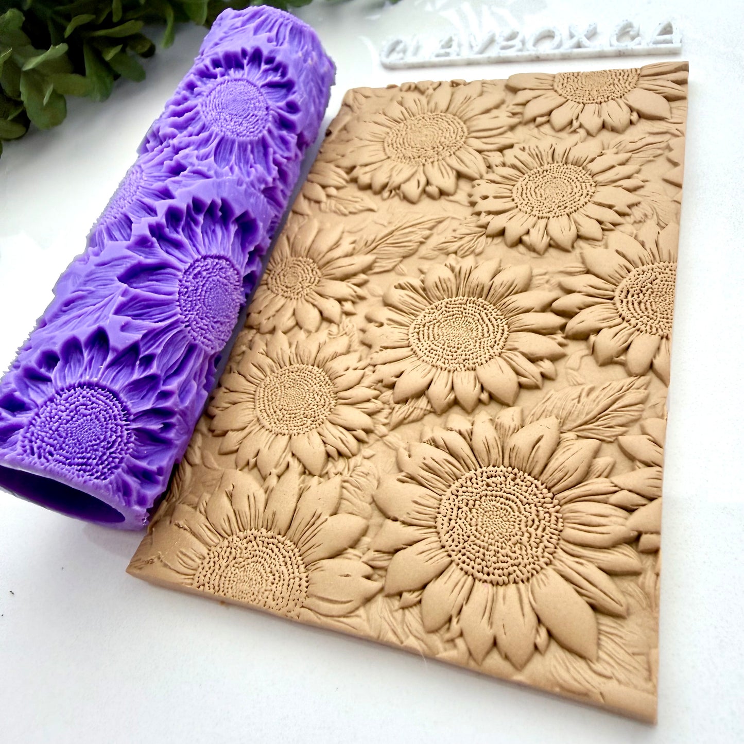 Sunflower Texture Roller – Extra Deep Floral Polymer Clay Texture Roller – Sunflower Clay Pattern Tool – Botanical Clay Texture