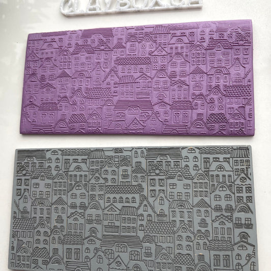 Townscape houses texture mat