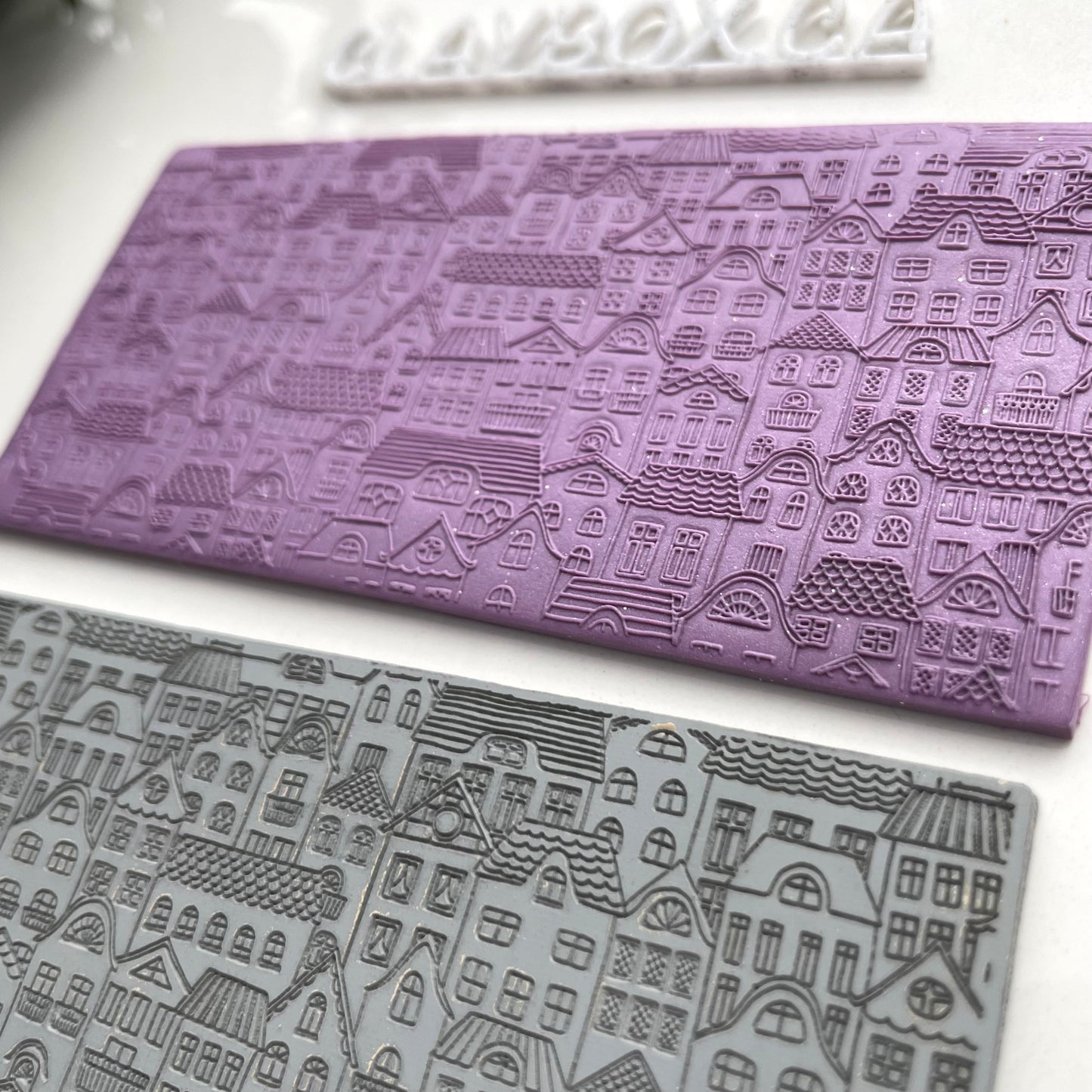 Townscape houses texture mat
