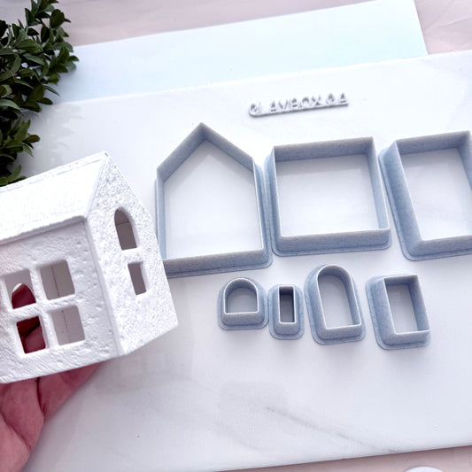 Tea Light House Cutter Set for Clay | Pottery House Cutters & Stamps | Luminary House Kit | Polymer Clay & Ceramic Tools