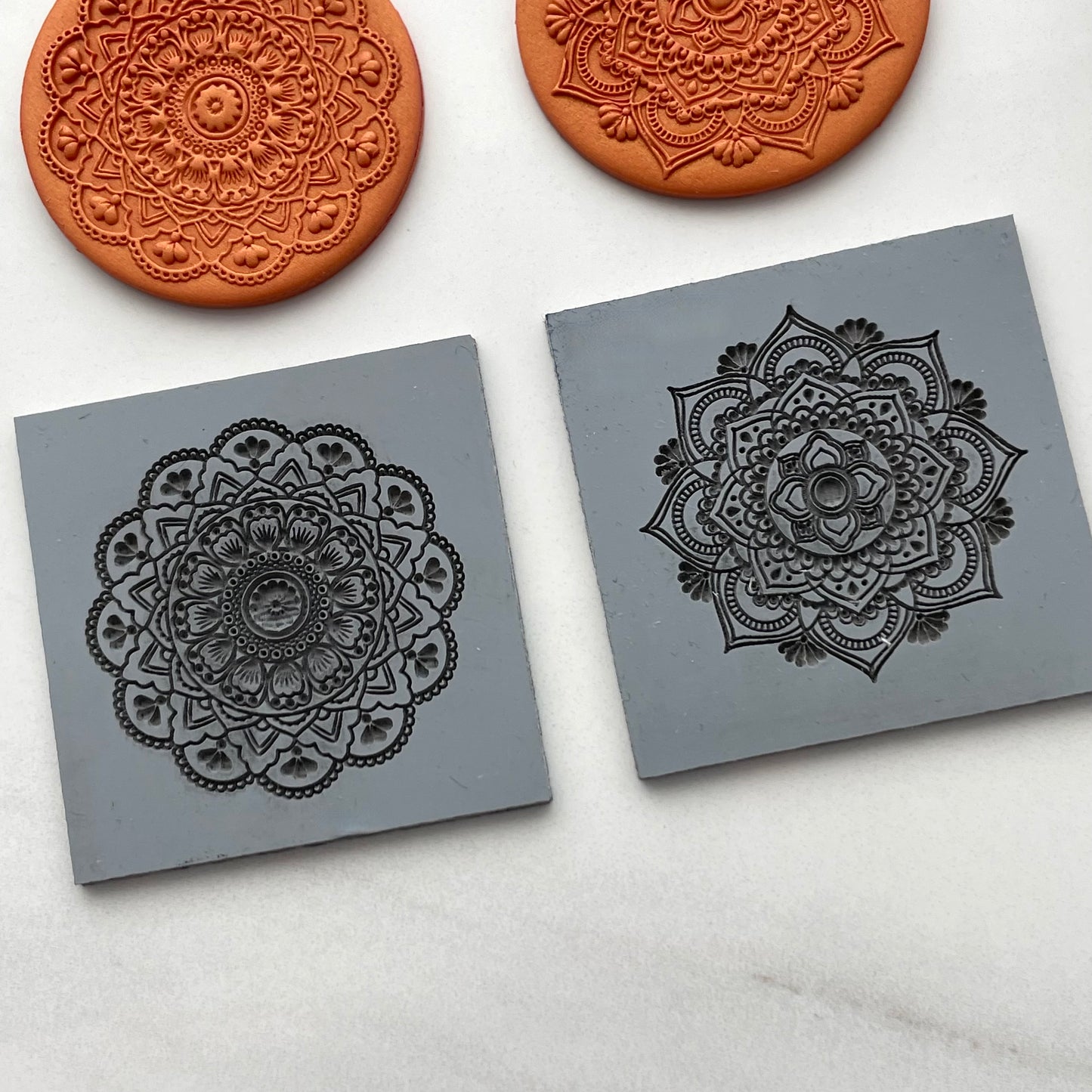 Mandala texture mat pair