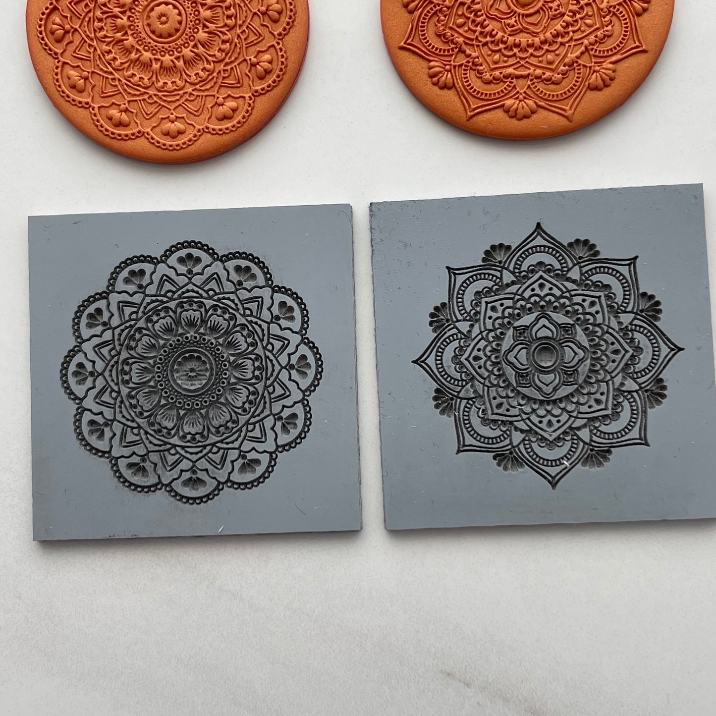 Mandala texture mat pair