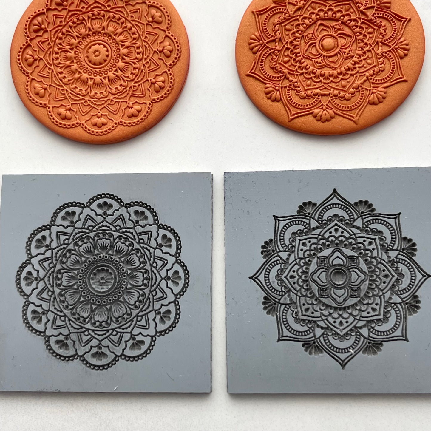 Mandala texture mat pair