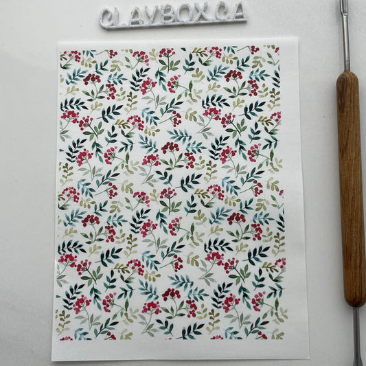 Rowan berries image transfer - for use with polymer clay