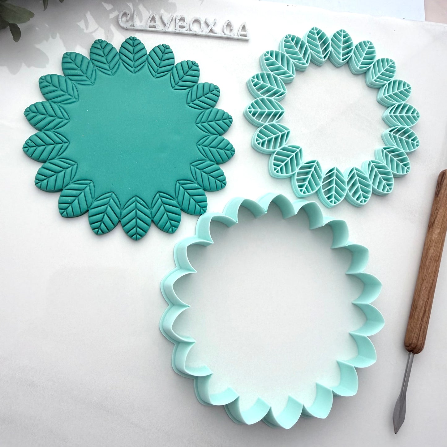 Leafy Bowl Cutter & Stamp Set for Polymer Clay | Large Leaf Bowl Template | Botanical Clay Cutter | 3D Printed Tool