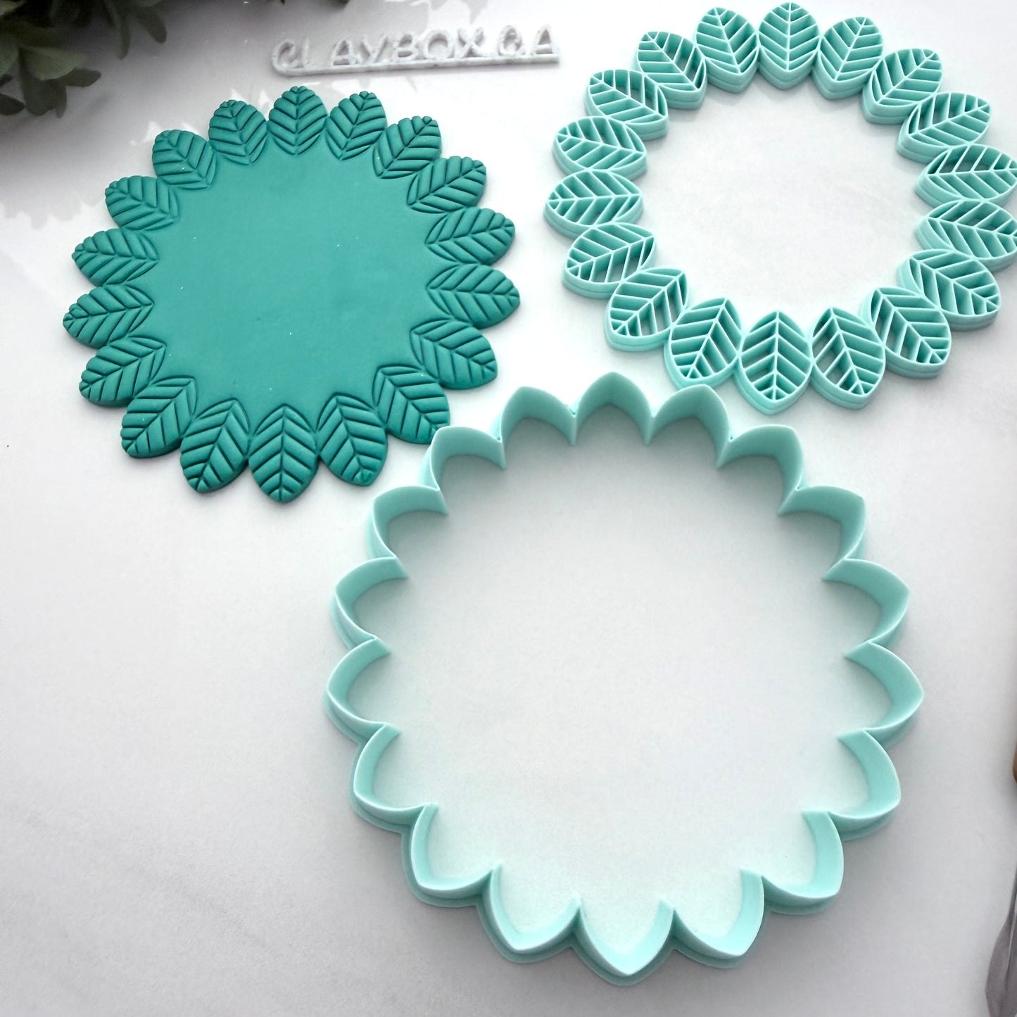 Leafy Bowl Cutter & Stamp Set for Polymer Clay | Large Leaf Bowl Template | Botanical Clay Cutter | 3D Printed Tool