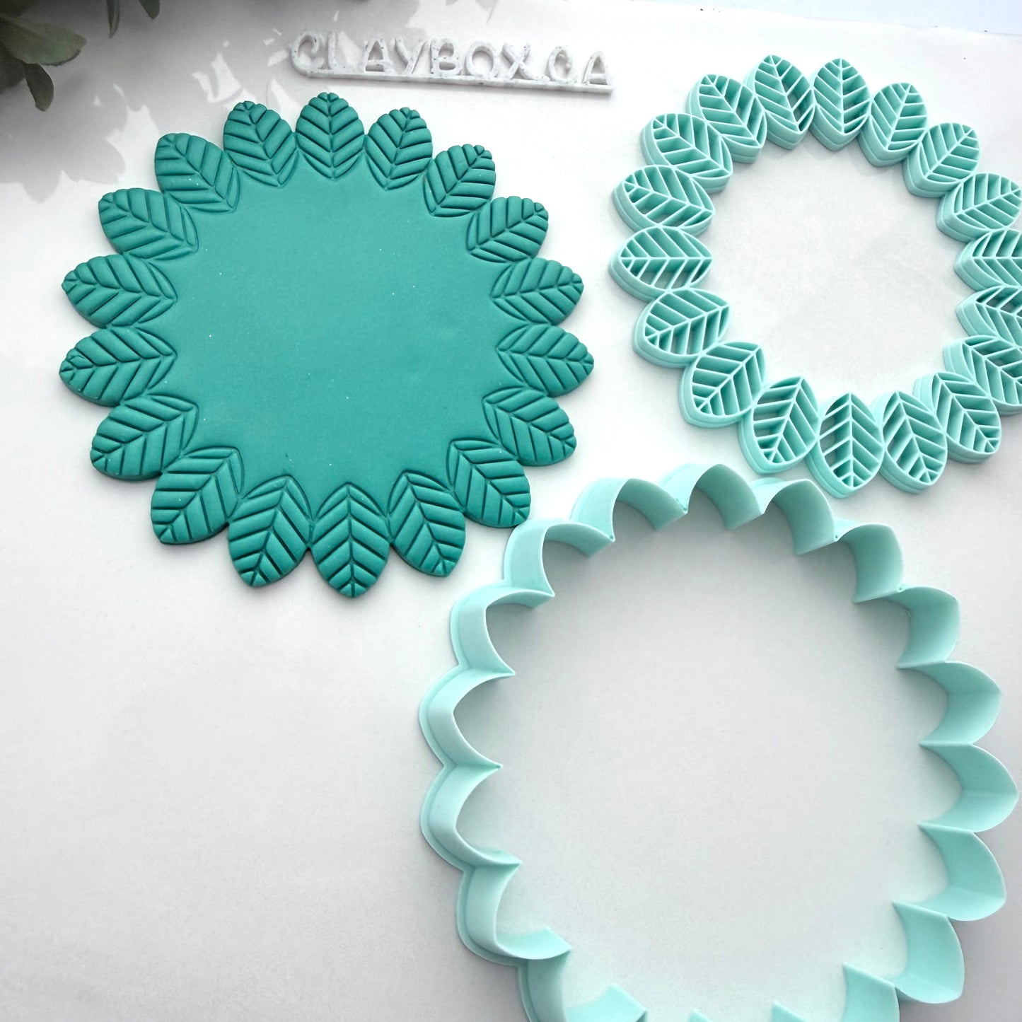 Leafy Bowl Cutter & Stamp Set for Polymer Clay | Large Leaf Bowl Template | Botanical Clay Cutter | 3D Printed Tool