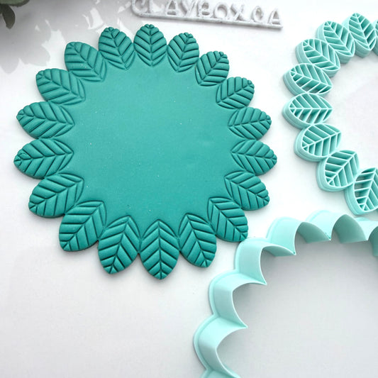 Leafy Bowl Cutter & Stamp Set for Polymer Clay | Large Leaf Bowl Template | Botanical Clay Cutter | 3D Printed Tool