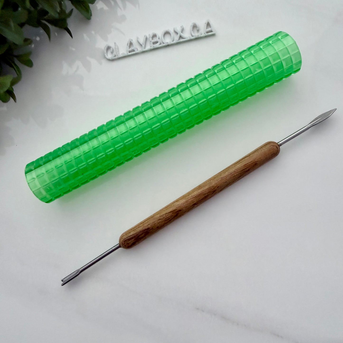 Waffle Texture Roller for Polymer Clay – 5”x1” Clay Texture Tool for Earrings, Pottery & Clay Crafts