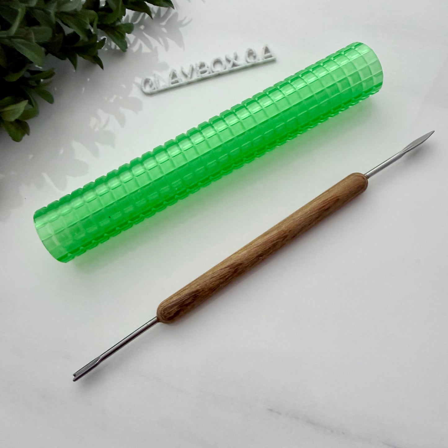 Waffle Texture Roller for Polymer Clay – 5”x1” Clay Texture Tool for Earrings, Pottery & Clay Crafts