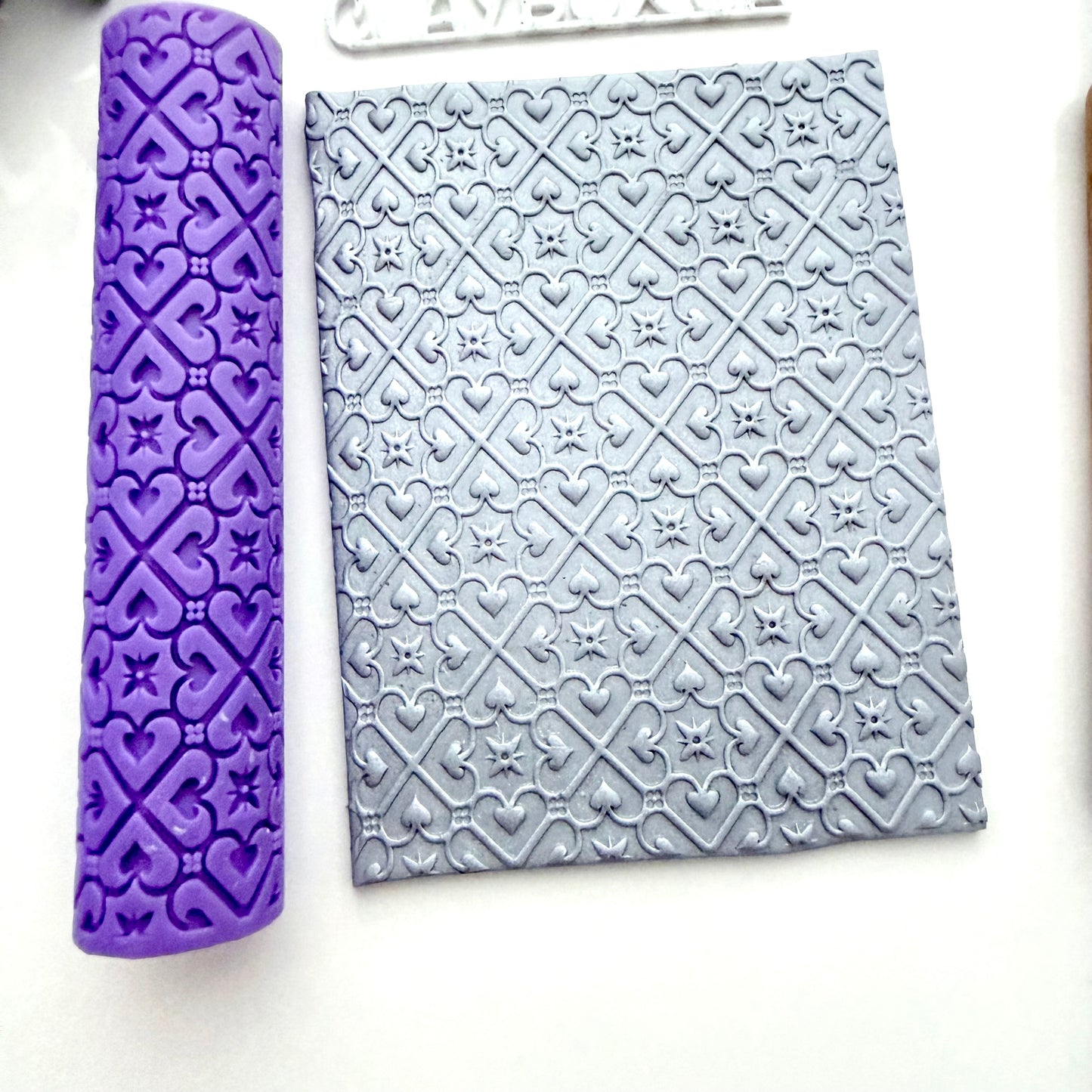 Tile Texture Roller #3 – Polymer Clay Roller – Embossing Pattern Roller – 4” Clay Texture Tool – Pottery & Polymer Clay