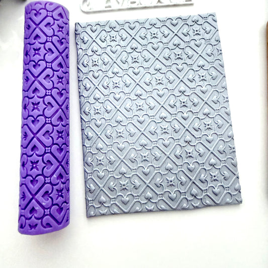 Tile Texture Roller #3 – Polymer Clay Roller – Embossing Pattern Roller – 4” Clay Texture Tool – Pottery & Polymer Clay