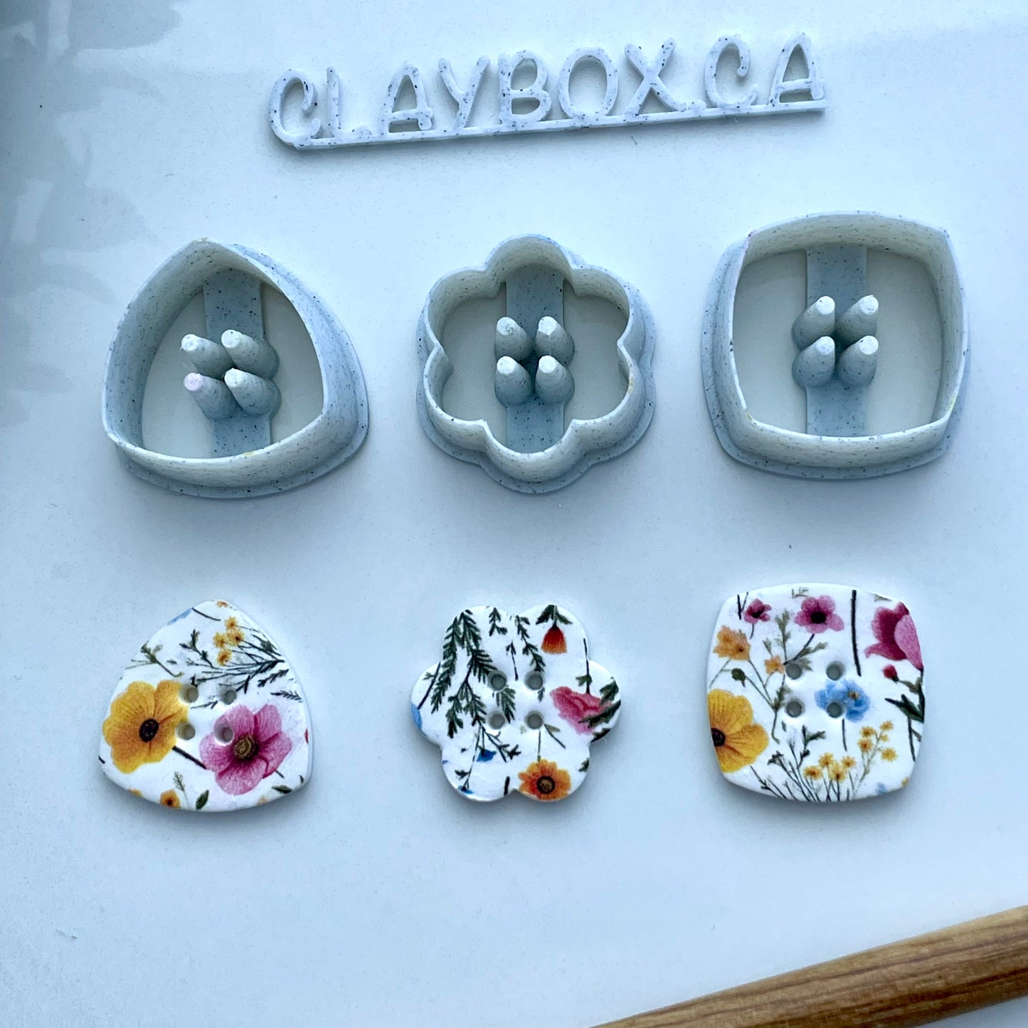 Button cutters # 2 - set of three -  made for use with polymer clay