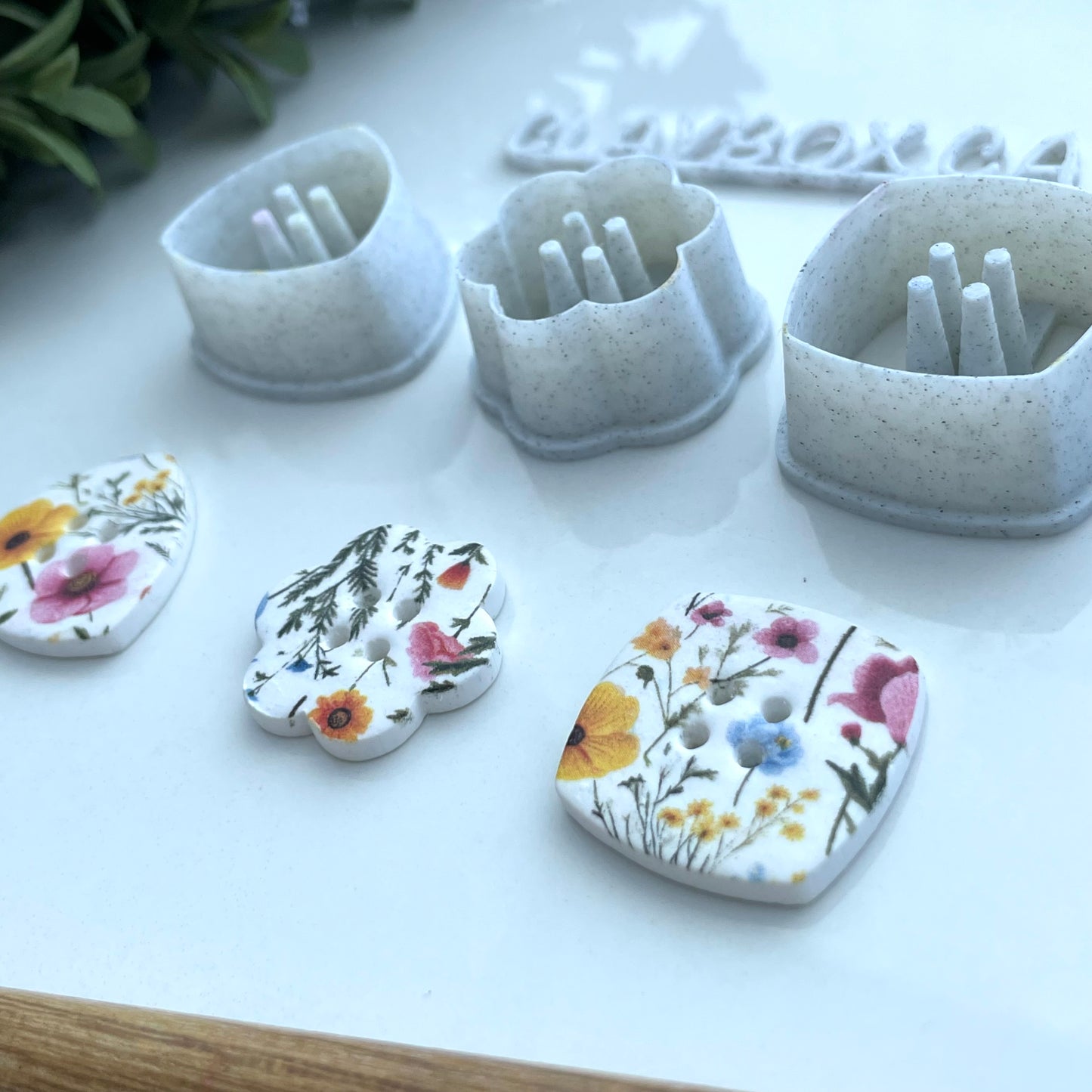 Button cutters # 2 - set of three -  made for use with polymer clay