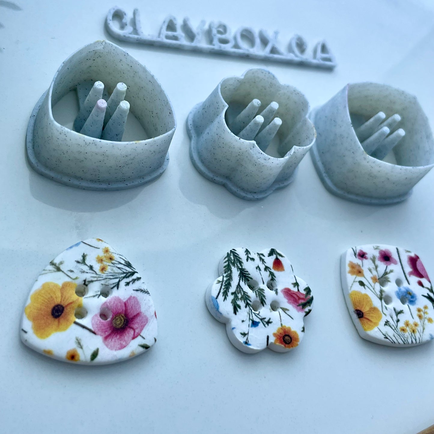 Button cutters # 2 - set of three -  made for use with polymer clay