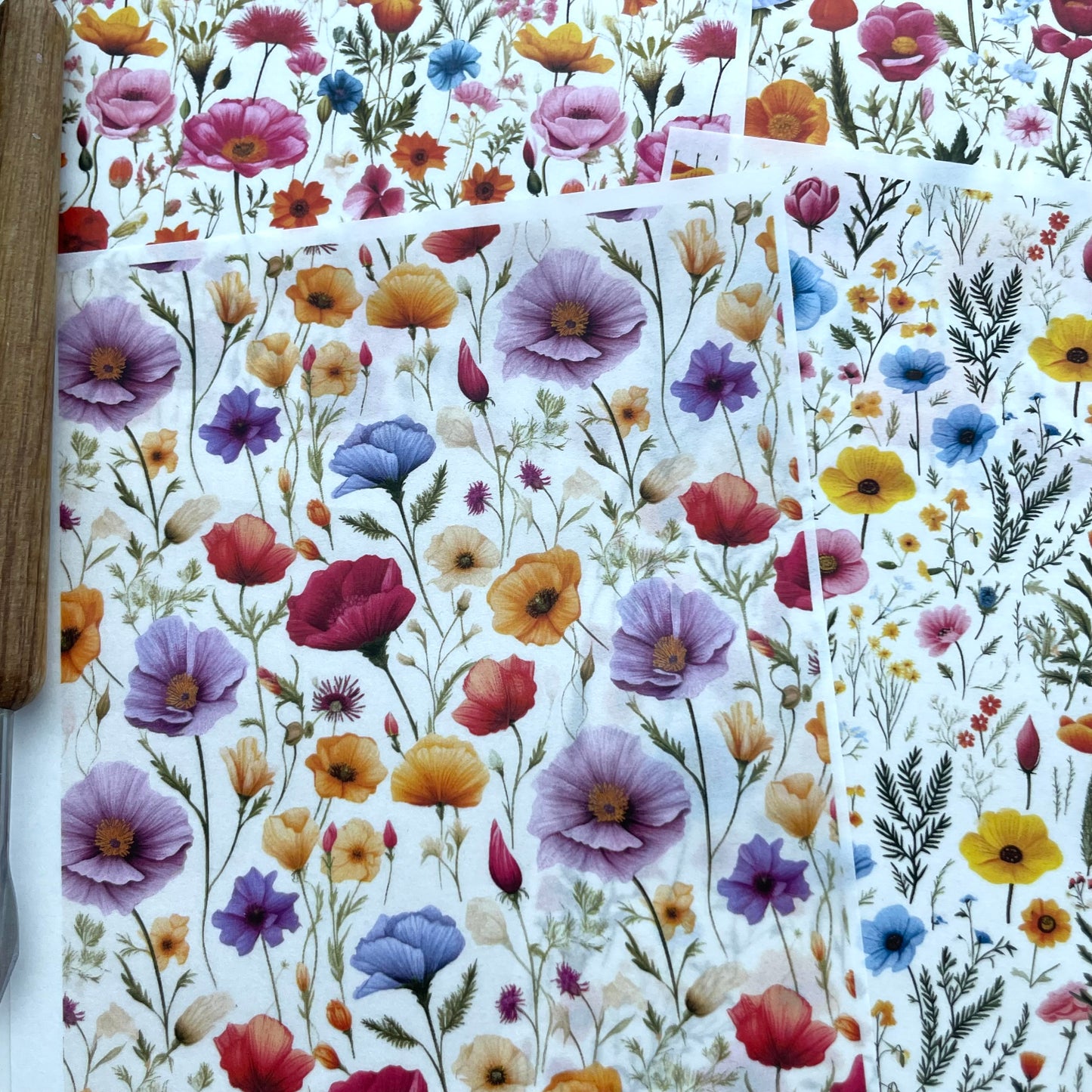 Wildflowers Image Transfer Set for Polymer Clay - 4 Designs