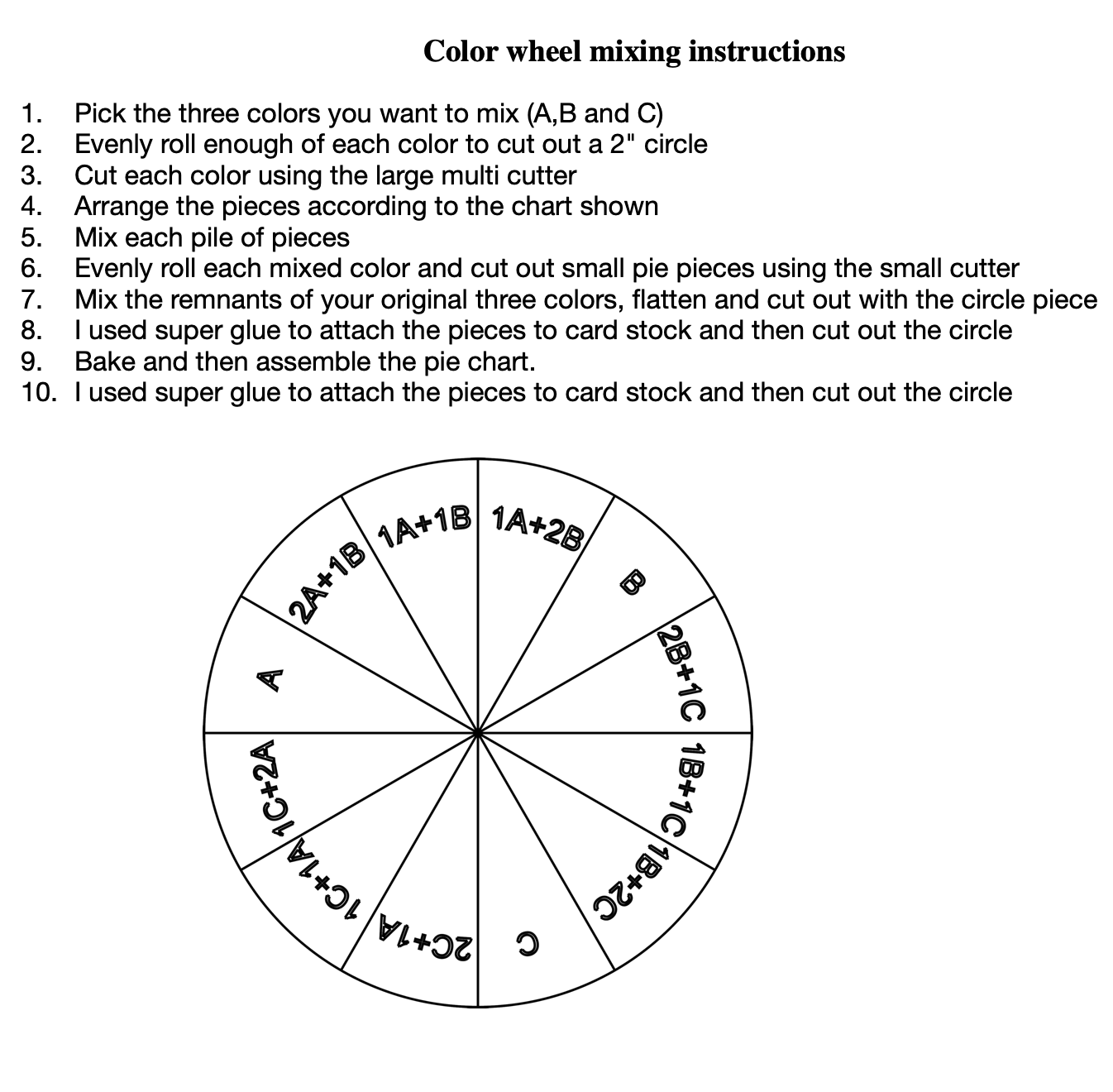 Color wheel cutter set - made for polymer clay