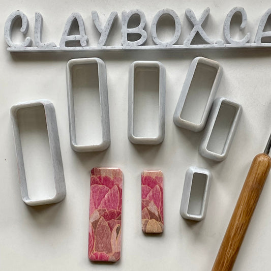 Slim rectangles cutter set - made for use with polymer clay