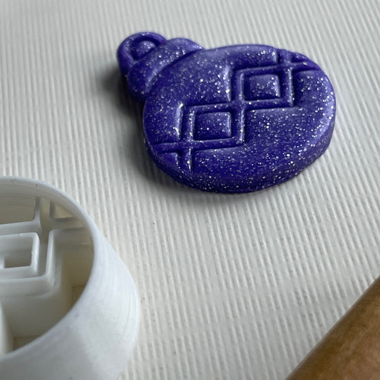 Christmas ornament cutter with stamp lines