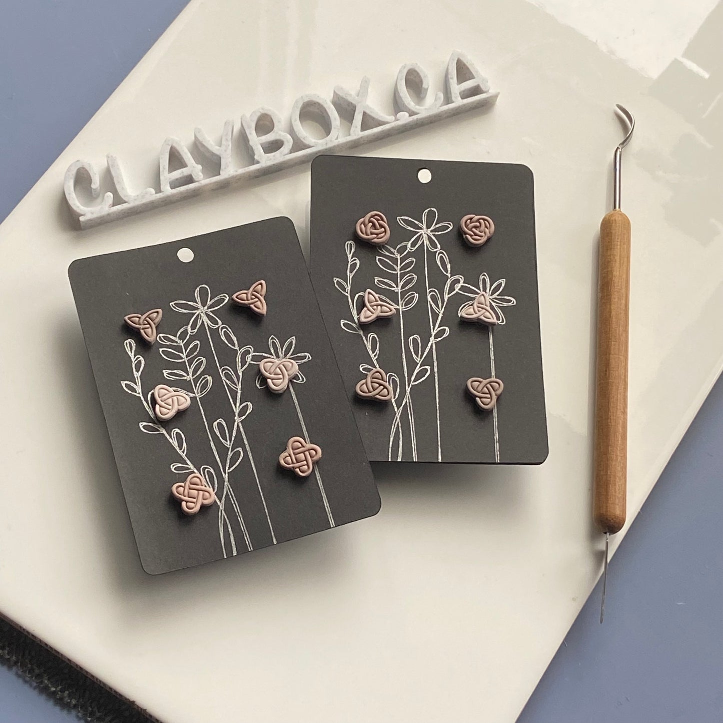 Celtic stamp set 2 with matching cutters - made for use with polymer clay