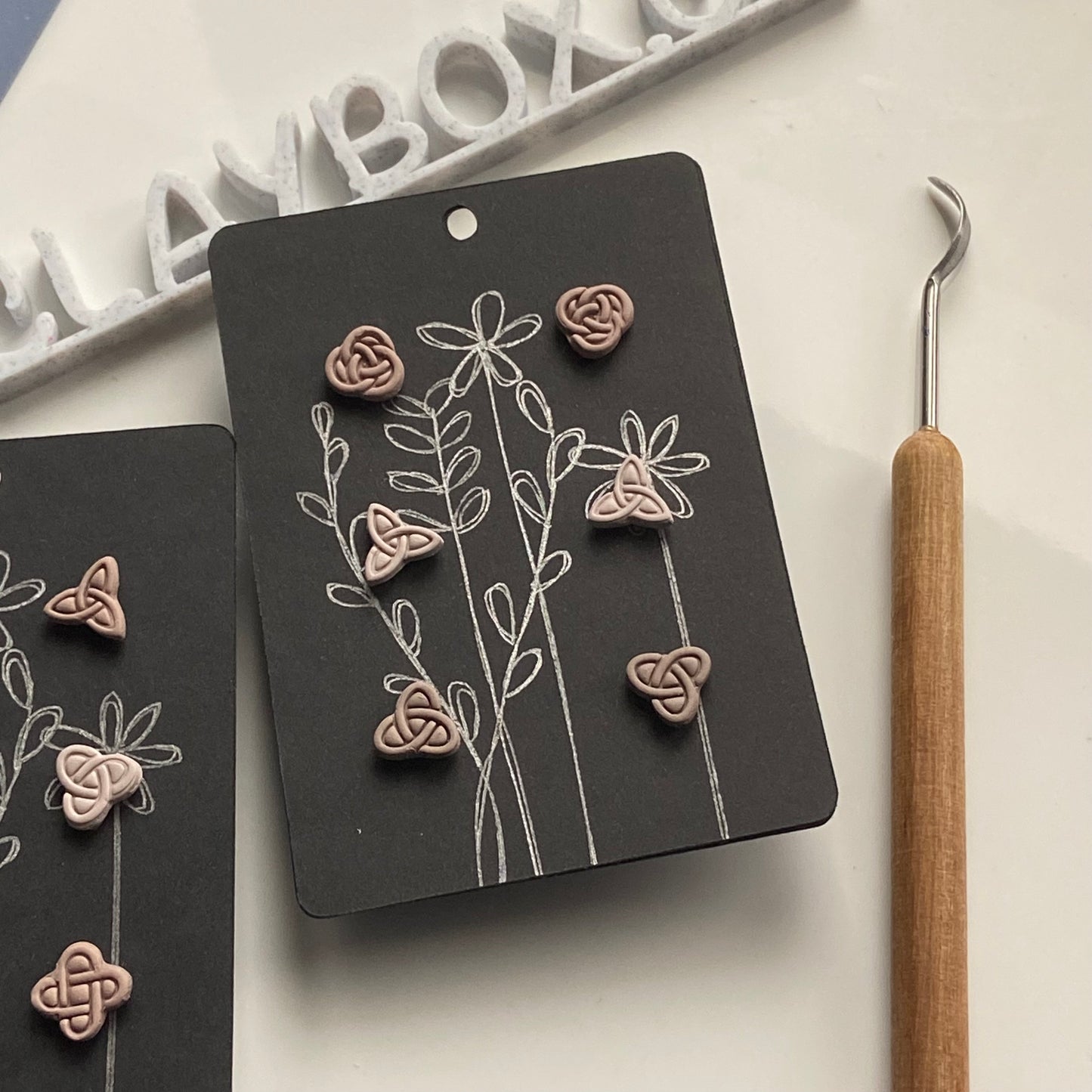 Celtic stamp set 2 with matching cutters - made for use with polymer clay