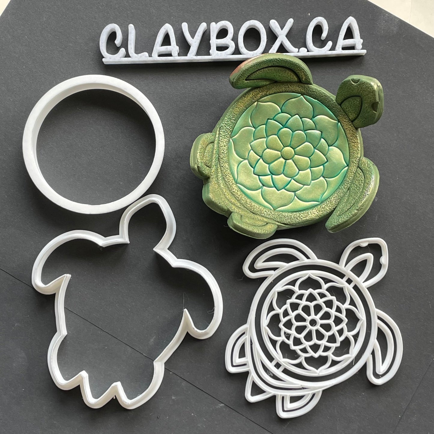 Large mandala turtle stamp with matching outline and circle cutter