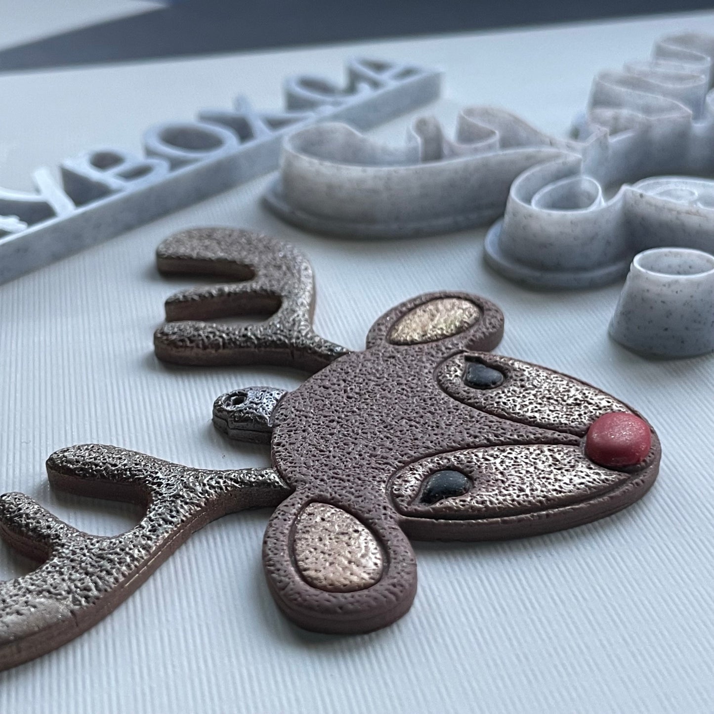 Reindeer Christmas Ornament cutter/stamp, plus nose cutter